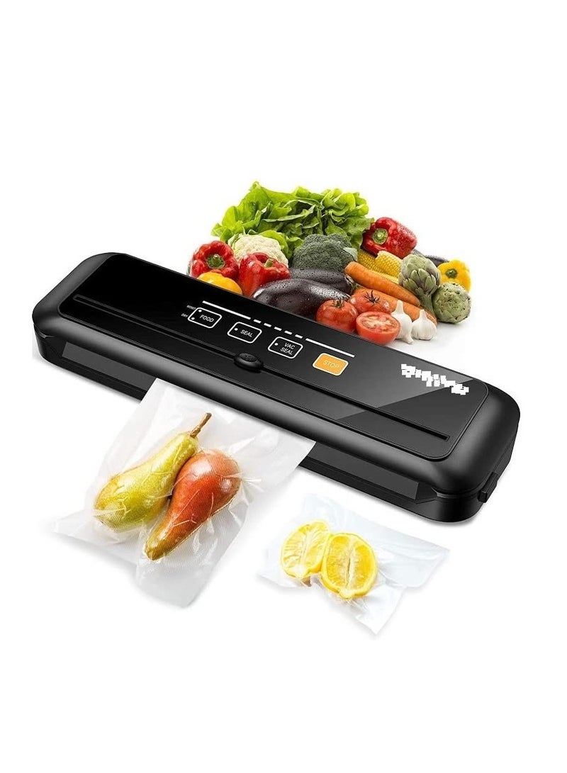 Vacuum Packers  Vacuum Sealer Black Colour Machine For Home & Kitchen Use Heavy Duty with 80kpa Suction