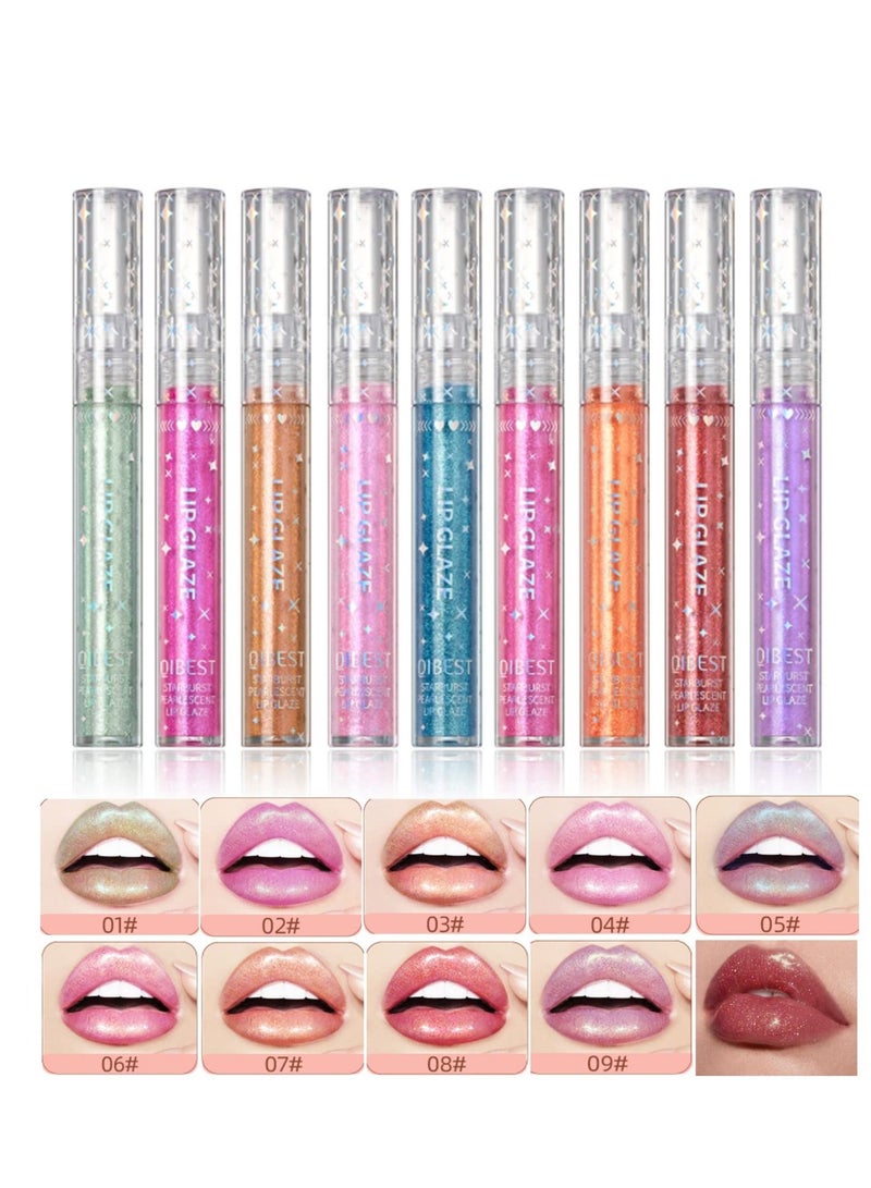 9 Colors Glitter Liquid Lipsticks, Waterproof Long Lasting Non-Stick Cup Liquid Lipgloss, Matte Moisturizing Liquid Lipsticks, Suitable for Women Beauty Cosmetics Makeup
