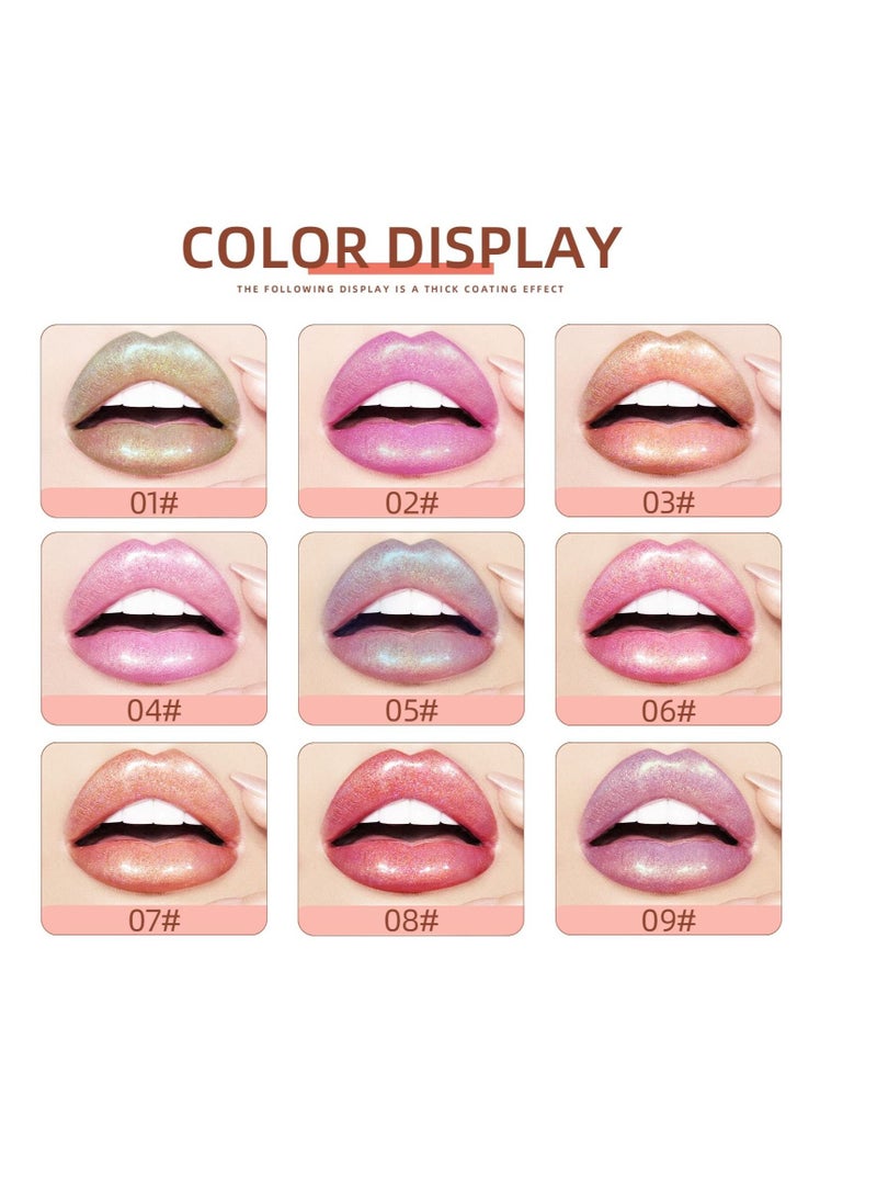 9 Colors Glitter Liquid Lipsticks, Waterproof Long Lasting Non-Stick Cup Liquid Lipgloss, Matte Moisturizing Liquid Lipsticks, Suitable for Women Beauty Cosmetics Makeup