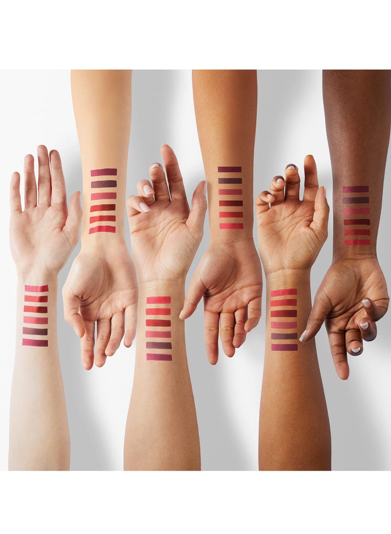 6 Pcs Matte Mist Lip Glaze, Dark Red Matte Lip Liner Pencil and Liquid Lipstick, Waterproof Lip Liner and with Lipstick, 24 Horas Originales Larga Long Lasting, Suitable for Women