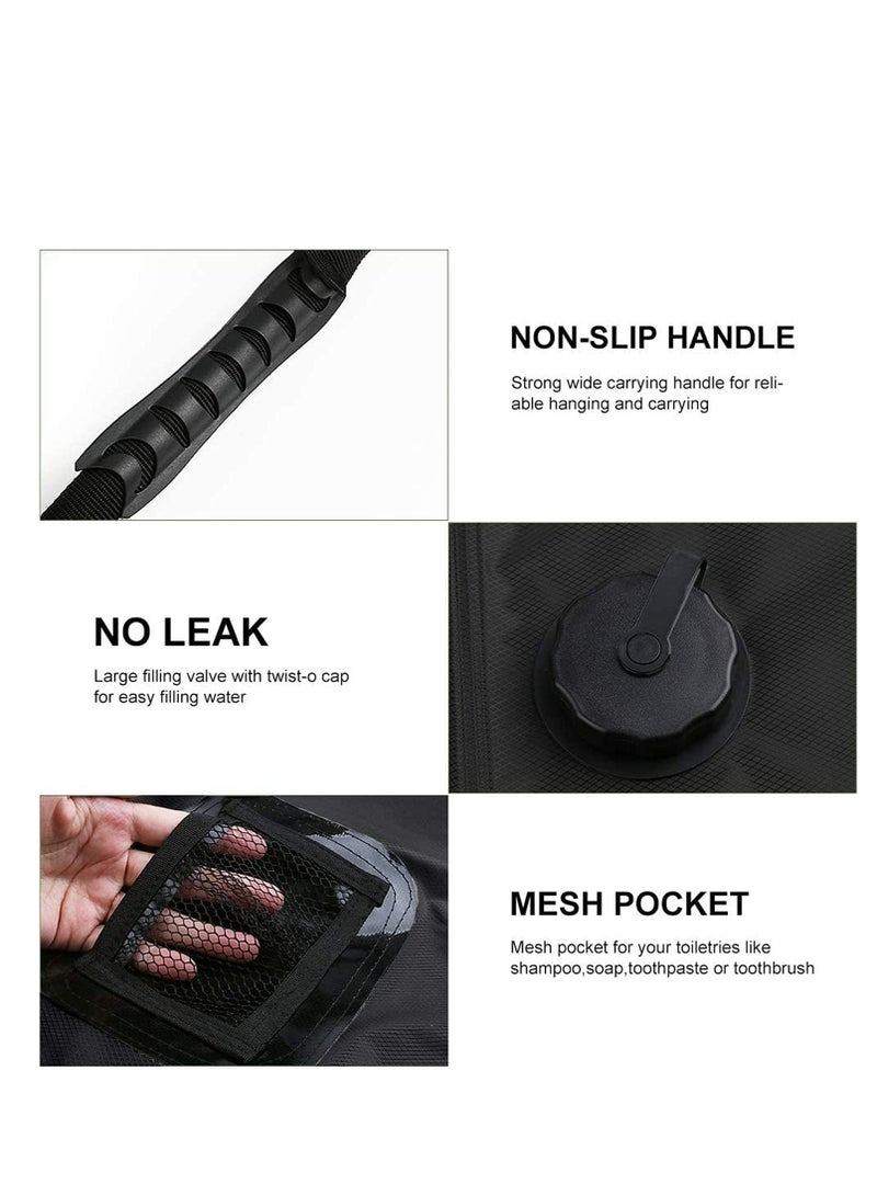 Solar Shower Bag, Durable 5 Gallons/20 L Solar Heating Camping Shower Bag with Removable Hose and On-Off Switchable Shower Head for Camping Beach Swimming Outdoor Traveling Hiking