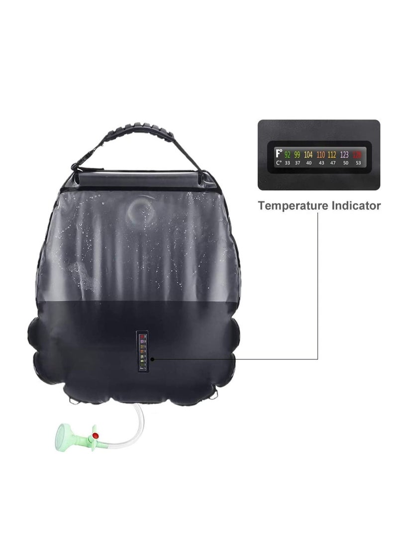 Solar Shower Bag, Durable 5 Gallons/20 L Solar Heating Camping Shower Bag with Removable Hose and On-Off Switchable Shower Head for Camping Beach Swimming Outdoor Traveling Hiking