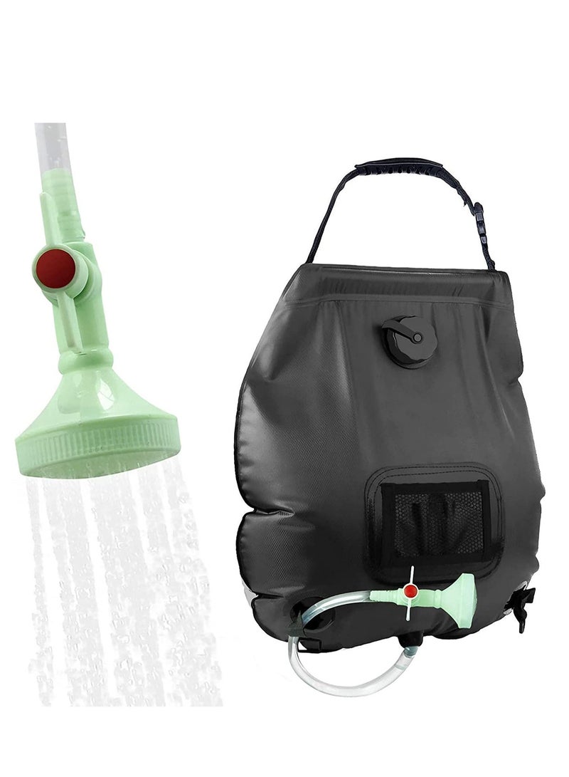 Solar Shower Bag, Durable 5 Gallons/20 L Solar Heating Camping Shower Bag with Removable Hose and On-Off Switchable Shower Head for Camping Beach Swimming Outdoor Traveling Hiking
