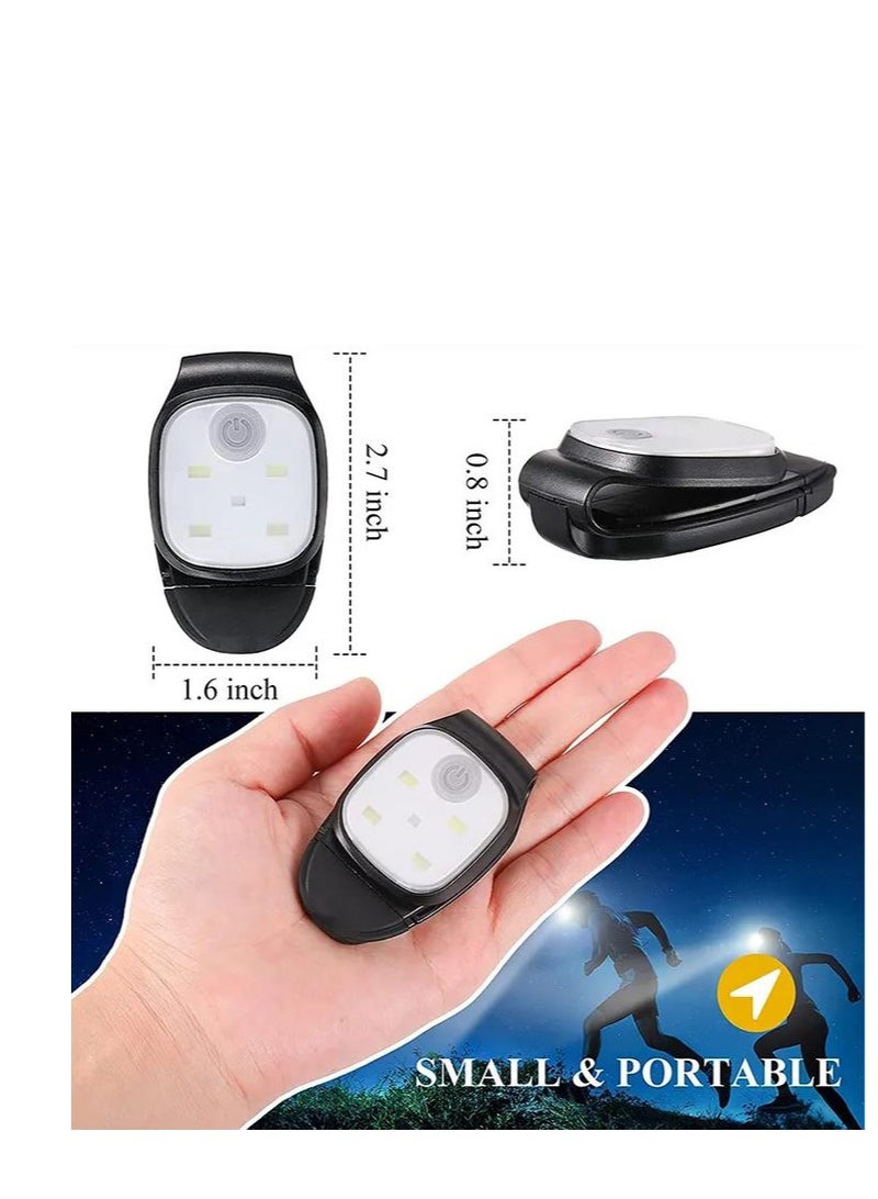 Running Lights, 2-Pack Runners Reflective Safety Lights Gear, USB Rechargeable LED Clip-On with and Joggers for Camping Hiking Outdoor Adventures