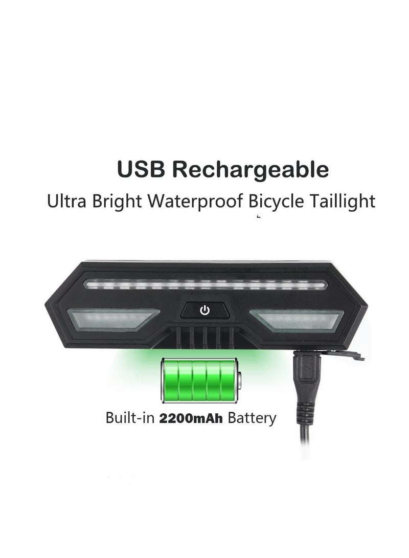 Bike Tail Light with Wireless Remote Control, USB Rechargeable Ultra Bright Waterproof Bicycle Taillight for Cycling Safety Warning