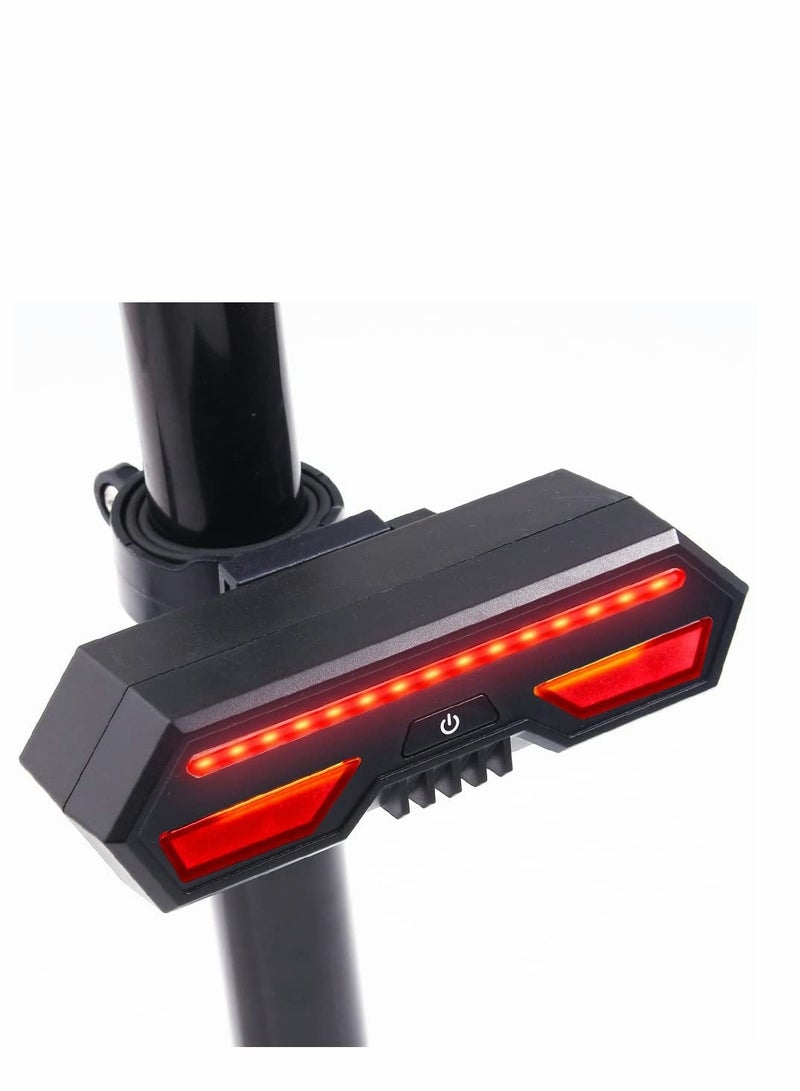 Bike Tail Light with Wireless Remote Control, USB Rechargeable Ultra Bright Waterproof Bicycle Taillight for Cycling Safety Warning