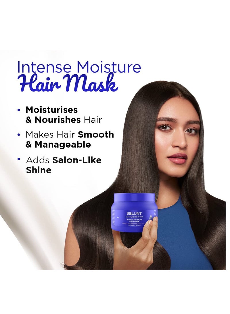 BBLUNT Intense Moisture Hair Mask with Jojoba Oil Vitamin E for Nourished Shiny Hair 250G