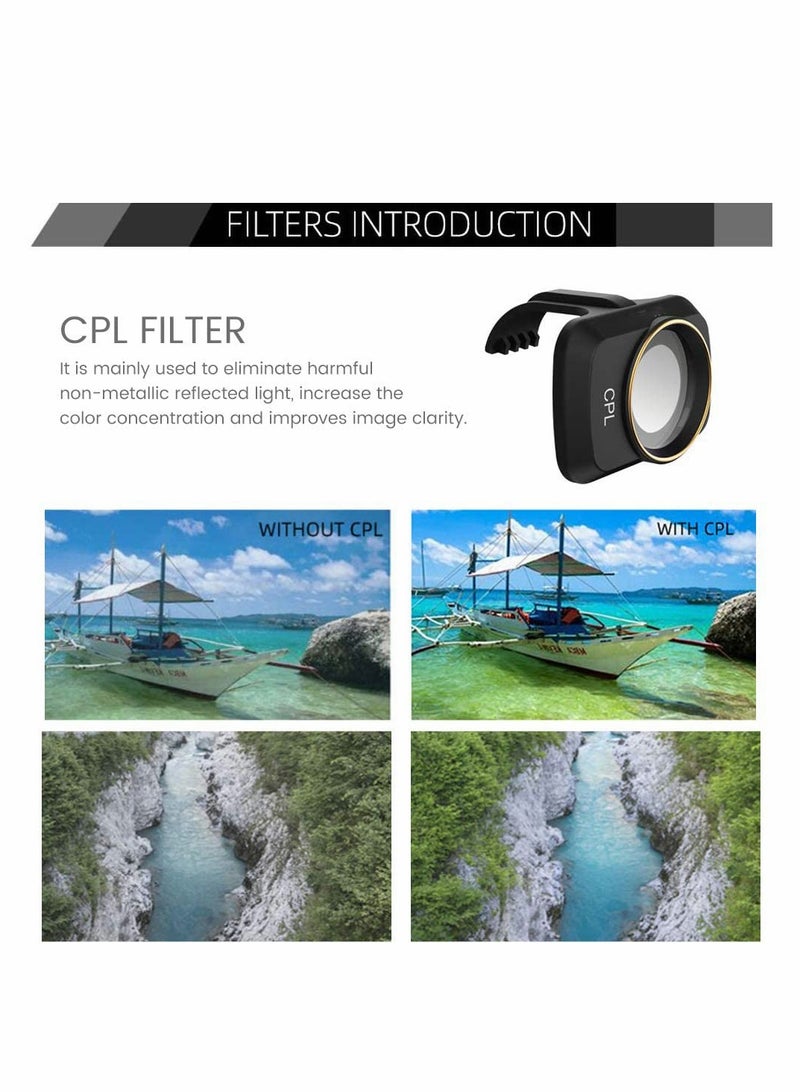 Lens ND Filters Set(CPL ND8 ND16) Multi Coated Filters Combo Camera Lens Compatible with DJI Mavic Mini 2/Mini/Mini SE Drone-3 PCS)