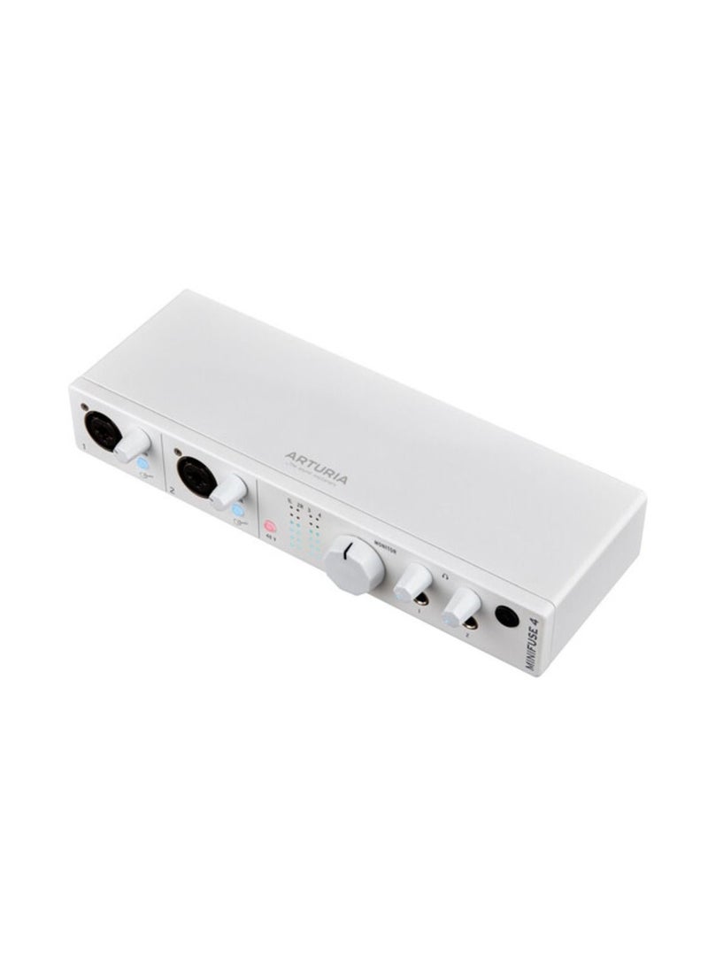 Arturia MiniFuse 4 Portable USB Type-C Audio/MIDI Interface (White)