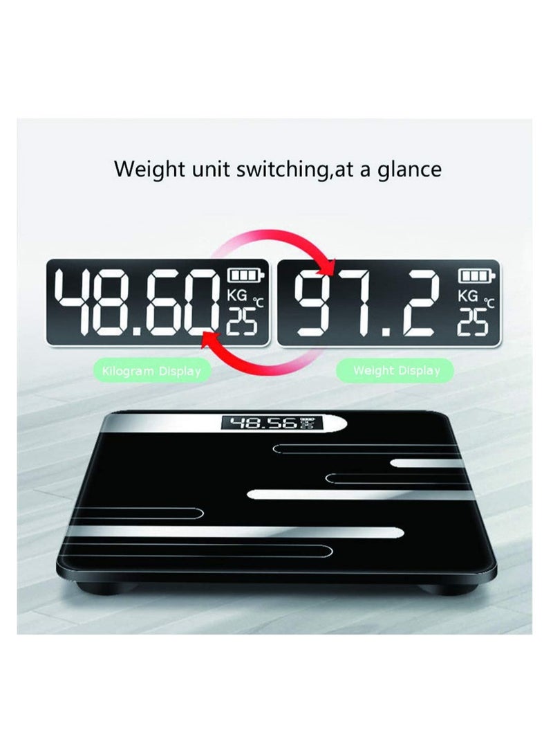 LCD Display Glass Smart Electronic Scale - Bathroom Body Scale - Digital Weight Scale for Bathroom