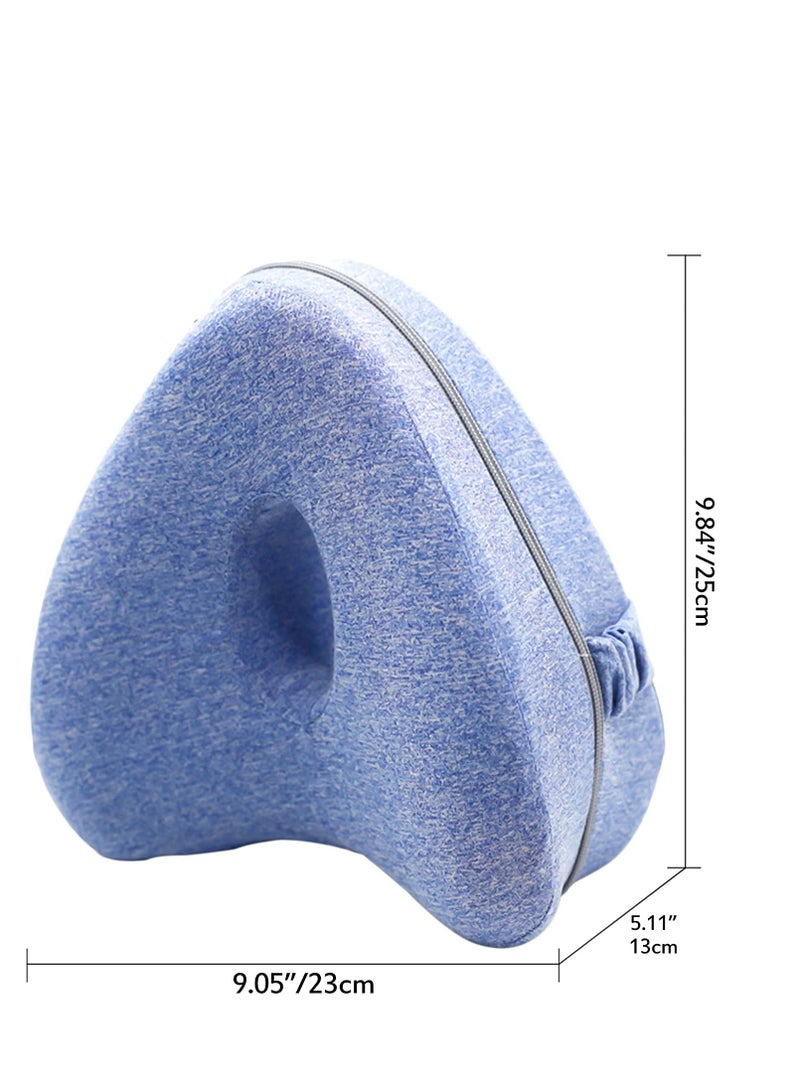 Knee Pillow for Side Sleepers with Elastic Strap, Memory Foam Leg Pillow, Ideal for Spine Alignment, Hip, Back & Joint Pain Relief , for Better Sleeping with Breathable & Washable Cover