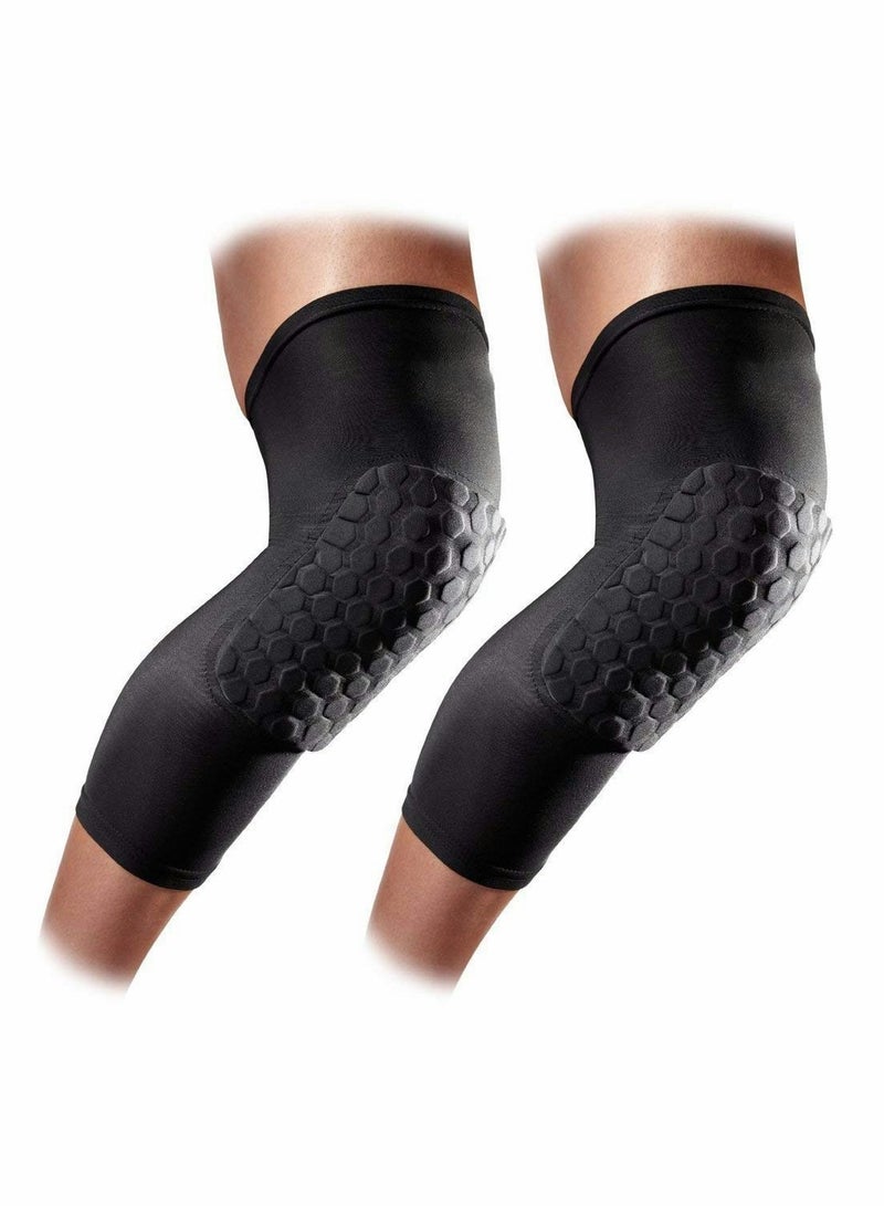 Knee Pads Basketball Compression Extended Leg Sleeves, 9mm Thick Crash Proof Pad Protective Non-Slip Knee Support Brace for Men Women Youth Adult Volleyball Running Football - 1 Pair