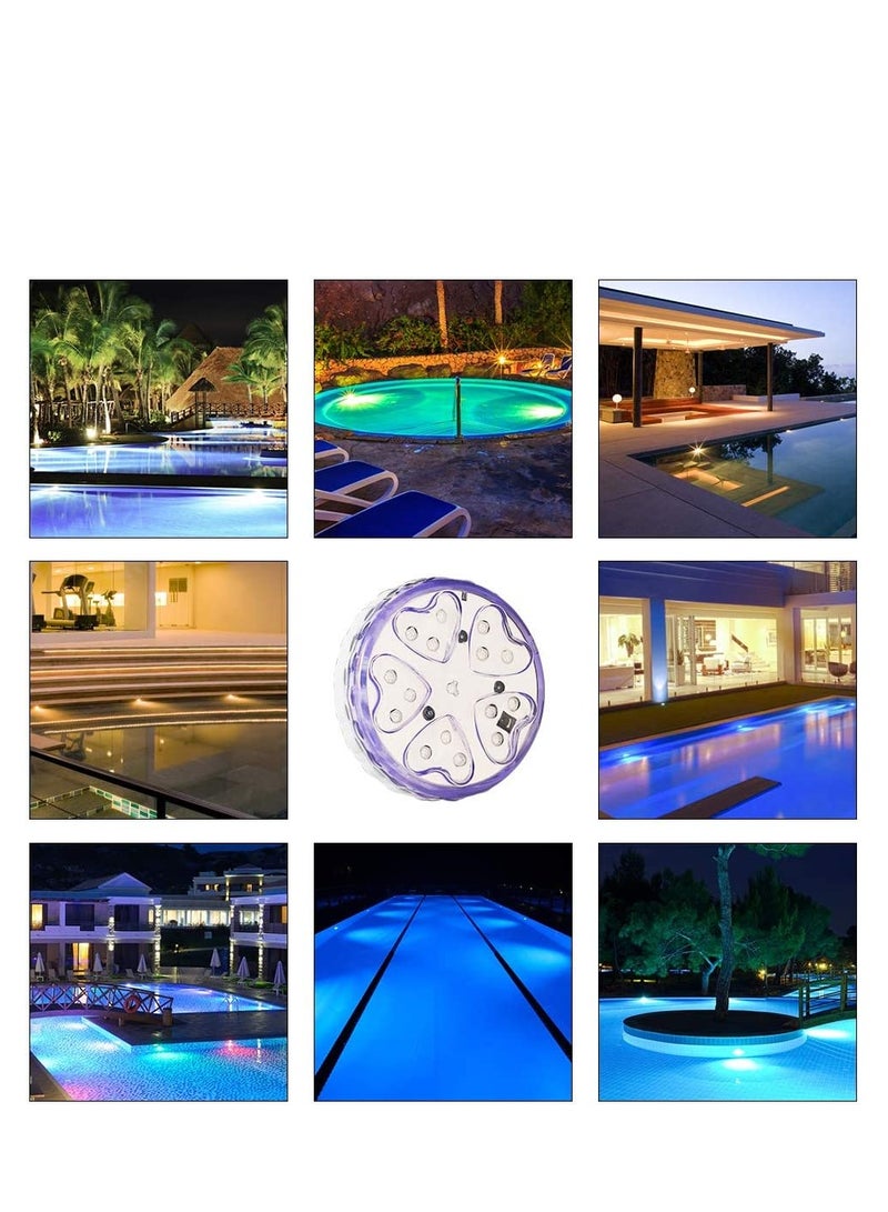 SYOSI Submersible Led Lights with Remote Hot Tub Lights Bath Spa Lights LED Color-Changing Magnetic Floating Pool Light Underwater Lights for Vase Aquarium Decoration Camping Pool 2 Pack