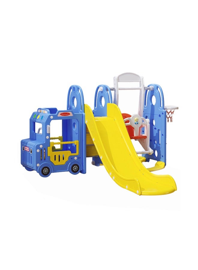 New Bus Theme Cheap And Good Quality Family Use Indoor Slide With Swing For Children