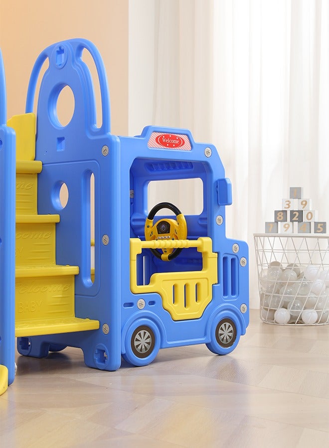 New Bus Theme Cheap And Good Quality Family Use Indoor Slide With Swing For Children