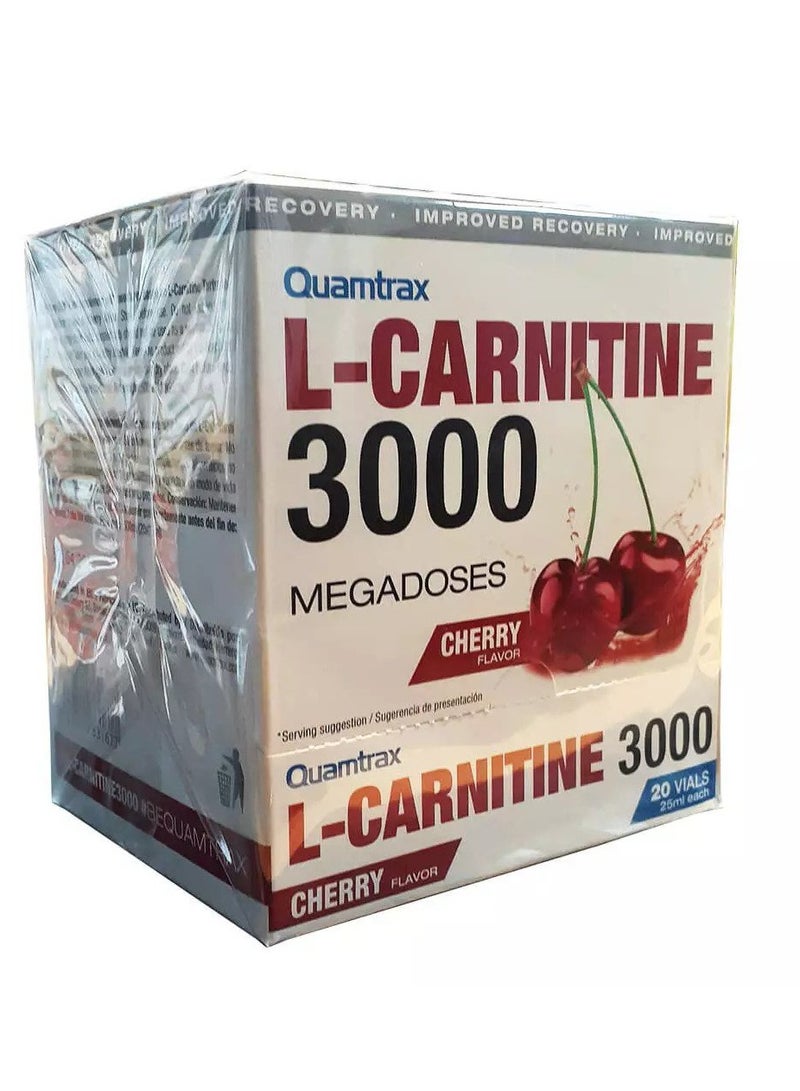 L-Carnitine 3000 Shot Cherry Flavor 20 Vials 500ml