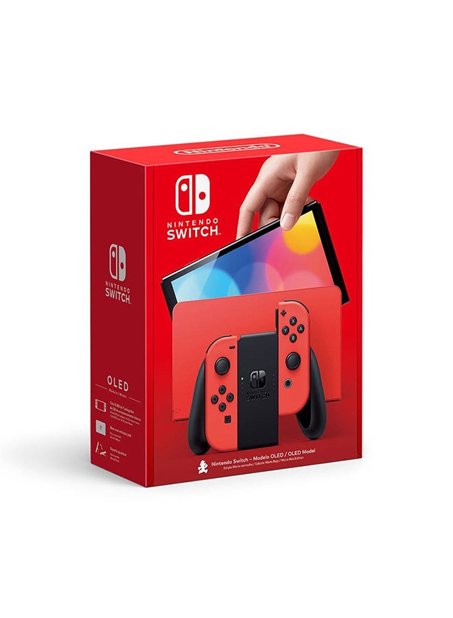 Switch OLED Mario Red Console