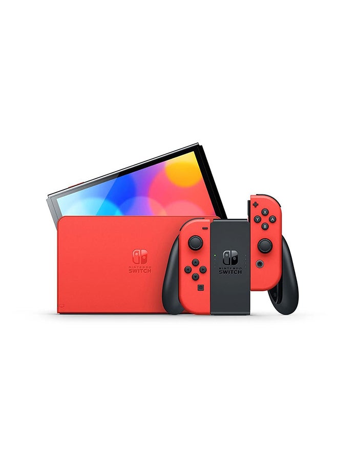 Switch OLED Mario Red Console