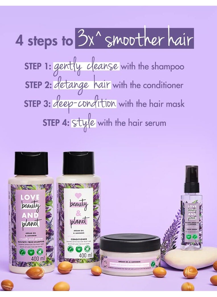 Love Beauty And Planet Argan Oil Lavender Hair Serum for smoother frizz free hair Paraben Free 50ML