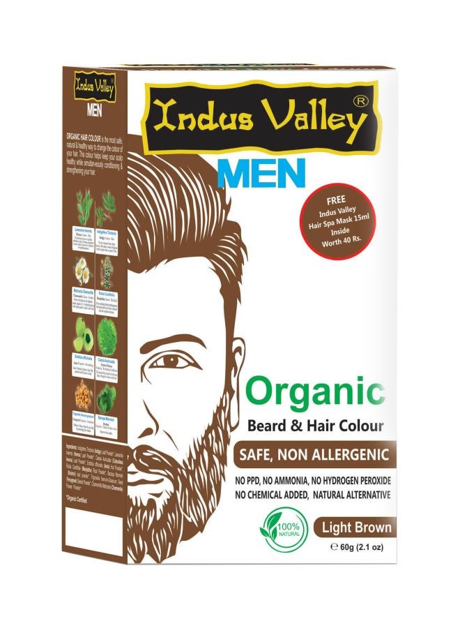 Organic Beard and Hair Colour Light Brown 60grams