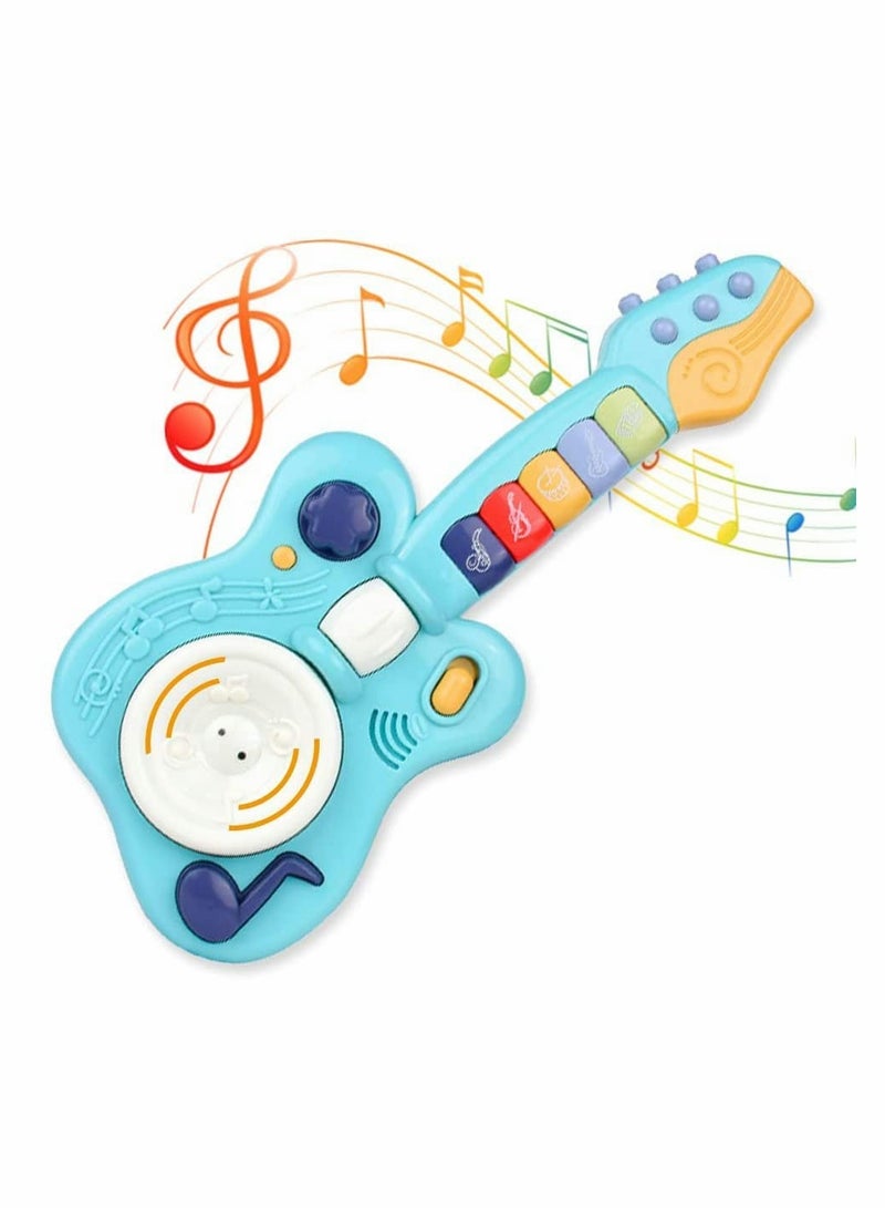 Electronic Musical Toy Handheld Guitar for Children Lights and Sounds Kids Guitar Toy with Plays Music Drum Piano Violin Trumpet Play Guitar Smart Music Enlightenment Multifunctional Guitar