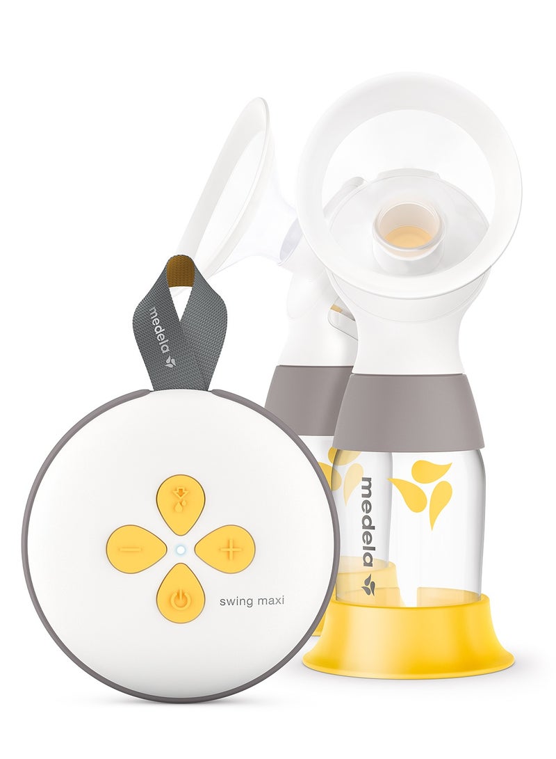 New Swing Maxi Double Electric Breast Pump - 2 Phase Expression Technology With Personalfit Flex Breast Shield, Rechargeable Battery For Up To 6 Pumping Sessions