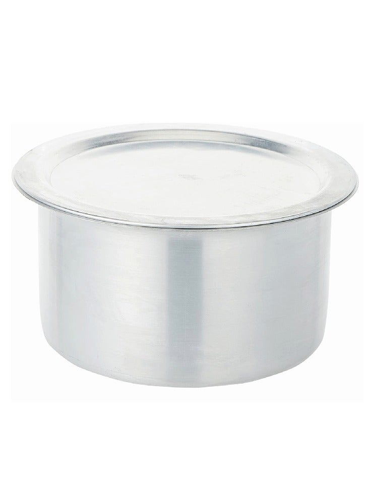 Aluminium Cooking Pot Heavy Guage Tope with Lid Silver 23