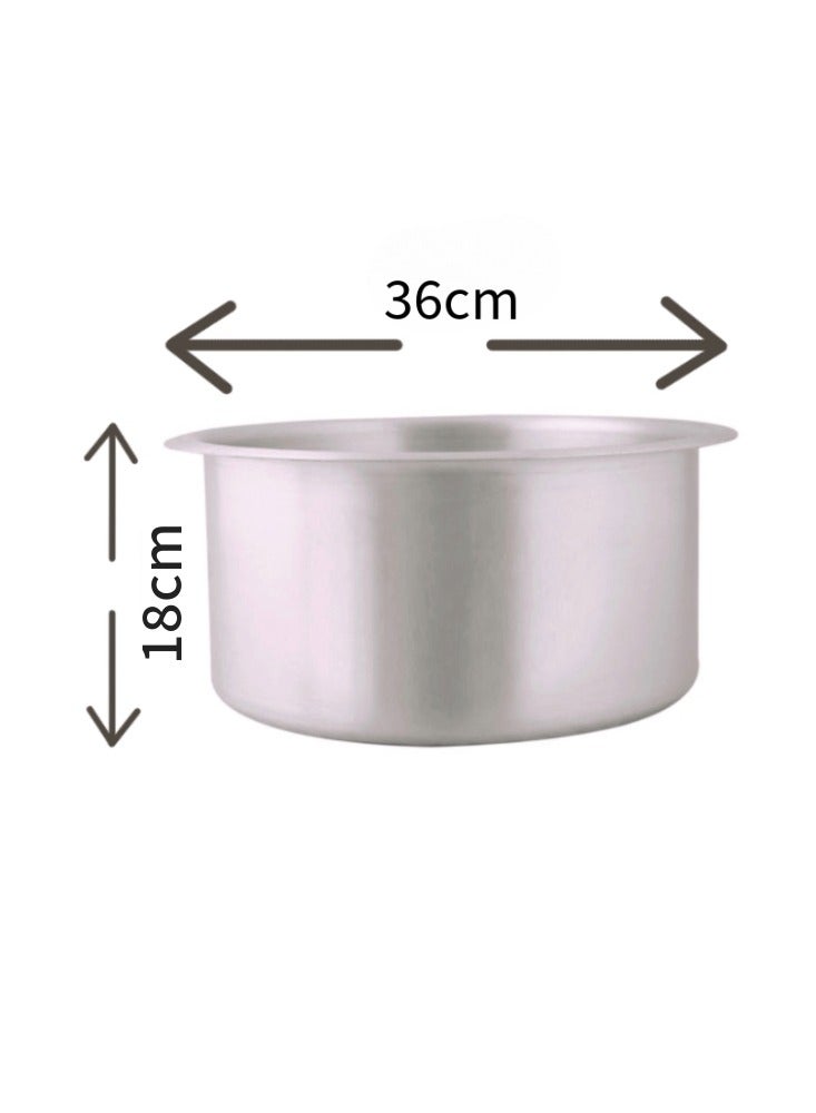 Aluminium Cooking Pot Heavy Guage Tope with Lid Silver 23