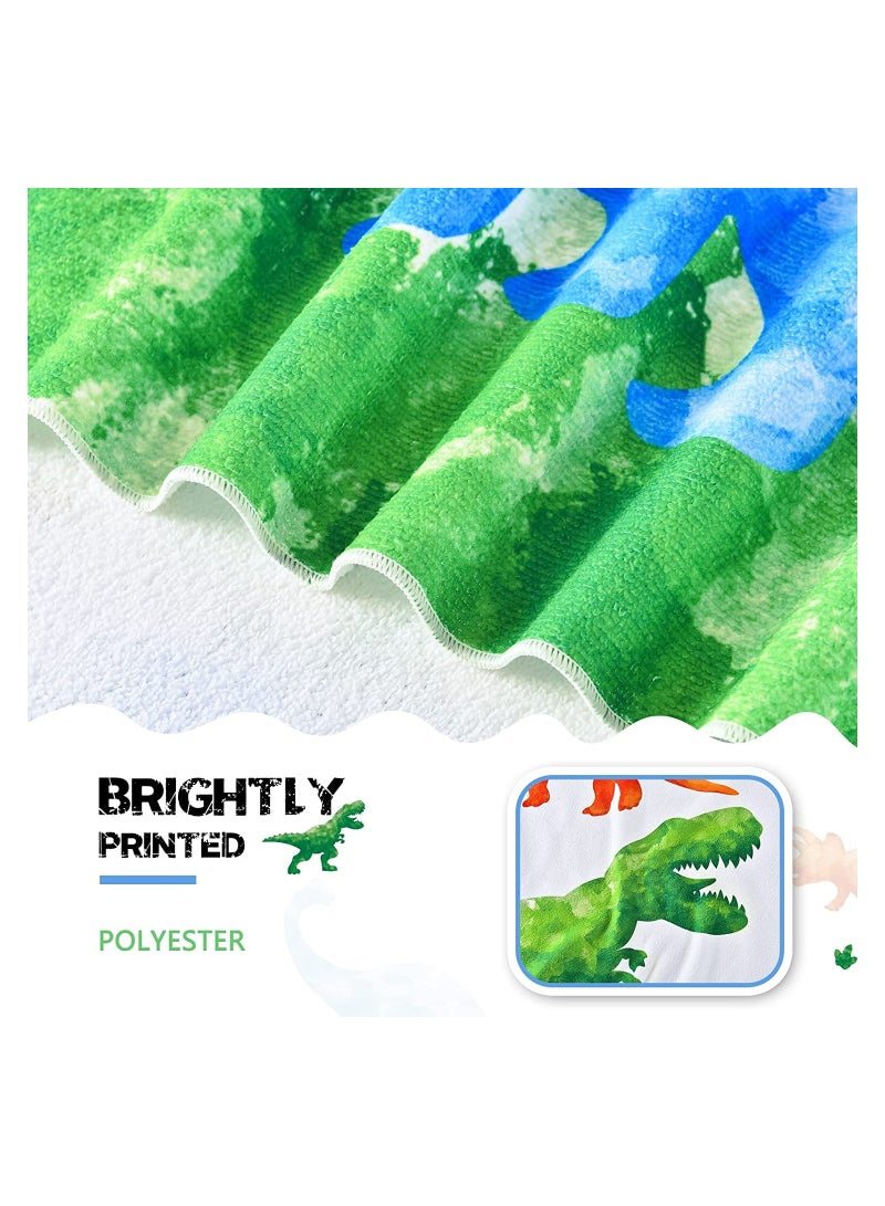 Watercolor Dinosaur Beach Towel 150 * 70cm Microfiber Dino Camping Towels for Boys Kids Quick Dry Ultra Absorbent Super Soft Beach Blanket Pool Travel Swimming Bath Shower Towel