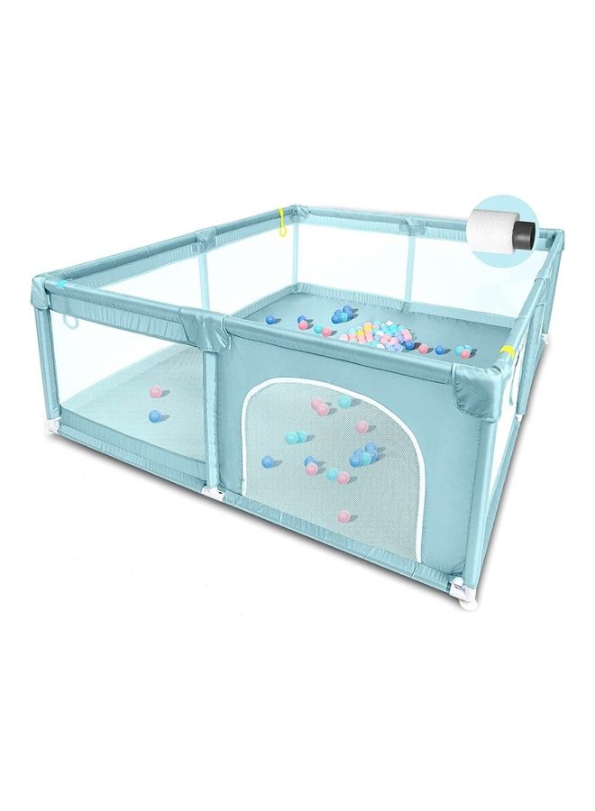 Portable Playpen With Safety Gate And Sliding Suction Cup 74x82x27inch
