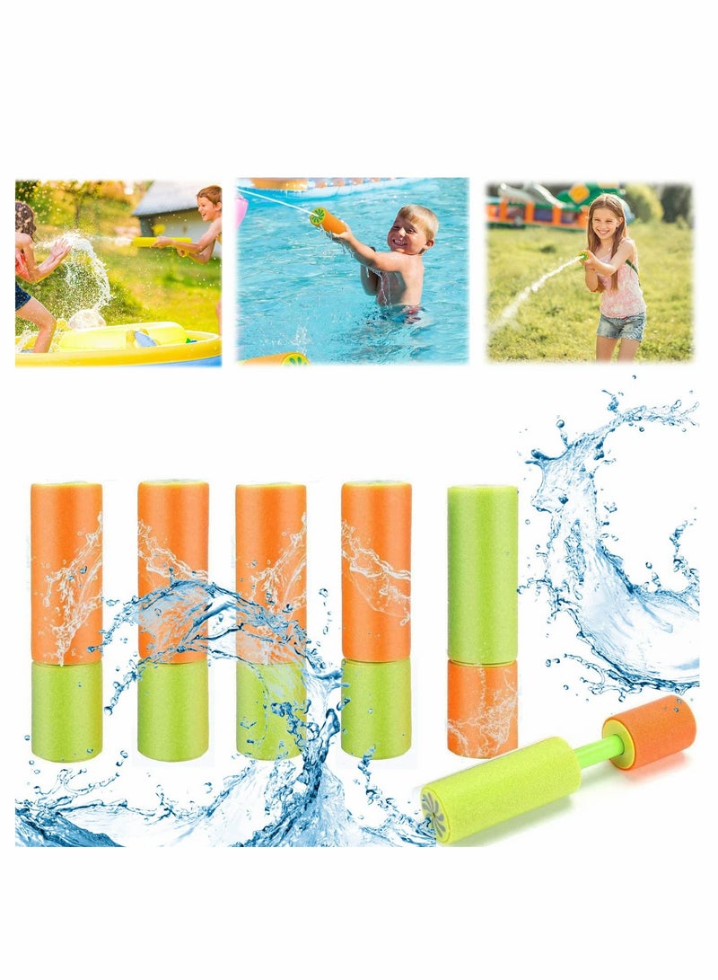 Water Gun 6Pcs Foam Water Gun Foam Water Blaster Set Pool Toys for Kids & Adult Water Toy Blaster Shooter Swimming Summer Pool Outdoor Beach Play Game Toy for Party Favors Pool Garden Outdoor