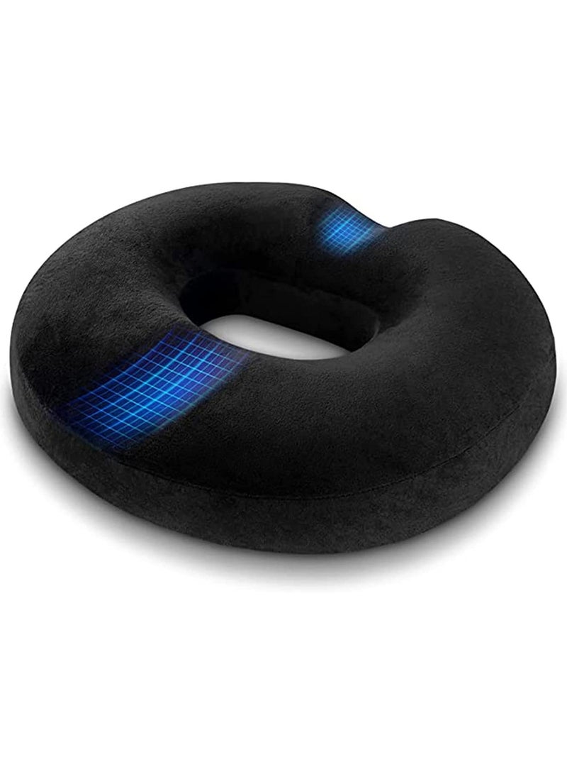 Memory Foam Seat Cushion Massage Seat Cushion Anti Hemorrhoids Cushion Hip Push Up Yoga Orthopedic Comfort Foam Tailbone Pillow Car Office Chair Seat Cushion Pad (BLACK)