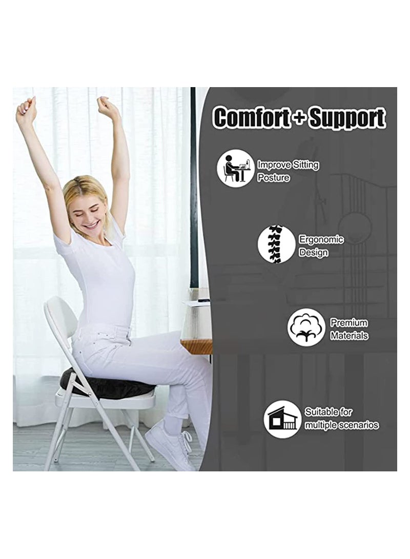 Memory Foam Seat Cushion Massage Seat Cushion Anti Hemorrhoids Cushion Hip Push Up Yoga Orthopedic Comfort Foam Tailbone Pillow Car Office Chair Seat Cushion Pad (BLACK)