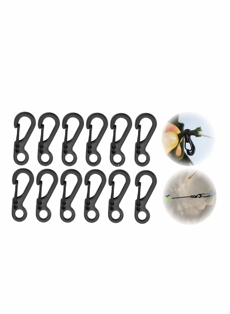 Mini Carabiner, Spring Back Pack Clasps Keychain Tactical Gear Hooks Key Chain for Outdoor Activity, Camping, Fishing, Hiking, Traveling, (Pack of 12)