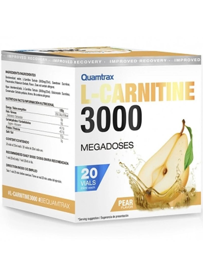 L-Carnitine 3000 Shot Pear Flavor 20 Vials 500ml