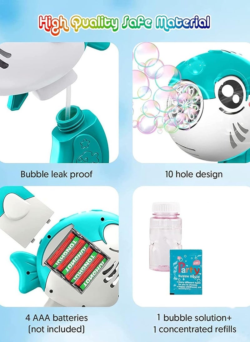 Bubble Machine for Kids Ages Makers with 1 Bottle Solution Refill Blower Toy Toddlers Boys Girls Gifts Maker Backyard Birthday Parties