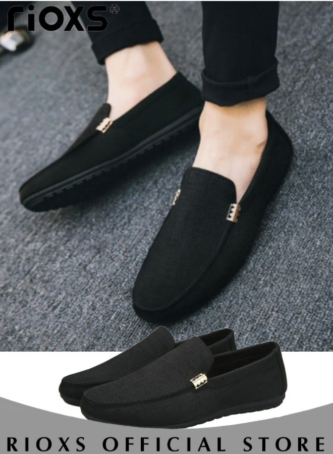 Men's Flat Loafers Slip On Casual Breathable Driving Shoes Fashion Lightweight Outdoor Boat Shoes