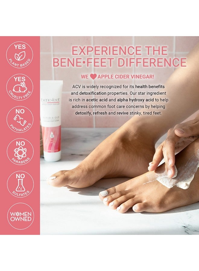 Scrubadub Cooling Foot Scrub Exfoliates + Refreshes Dry + Dull Skin Get Smoother Skin From Heel To Toe Made W/ Vitamin E Apple Cider Vinegar Walnut Shell + Apricot Seed 4 Oz (1 Pack)