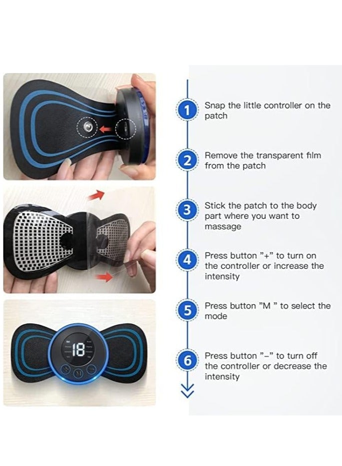 Set of Wireless Portable Neck Massager with 8 Modes and 19 Strength Levels + Electric Scalp Massager with 4 Heads + Electric Hot Water Bag + Electric Leg Foot Muscle Stimulator Massager