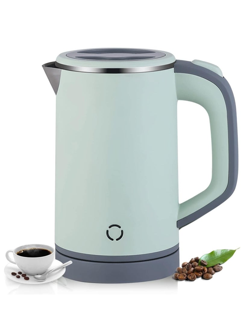 Travel Kettle Lightweight Small,800ml Kettles Electric Stainless Steel Electric Kettles Fast Boil Quiet Electric Kettles for Business Trip, Travel (Green)