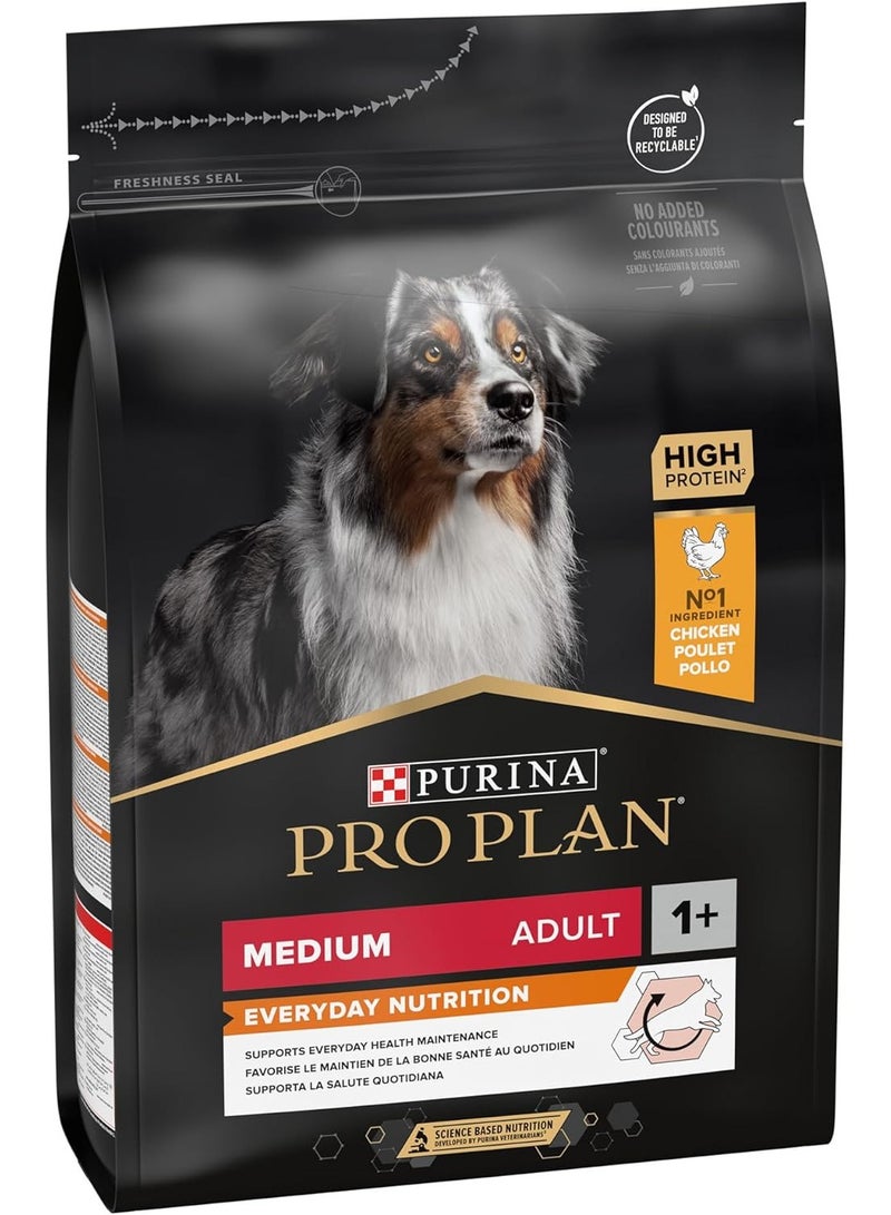 Pro Plan Everyday Nutrition Medium Adult Dog Food with Chicken 3 kg