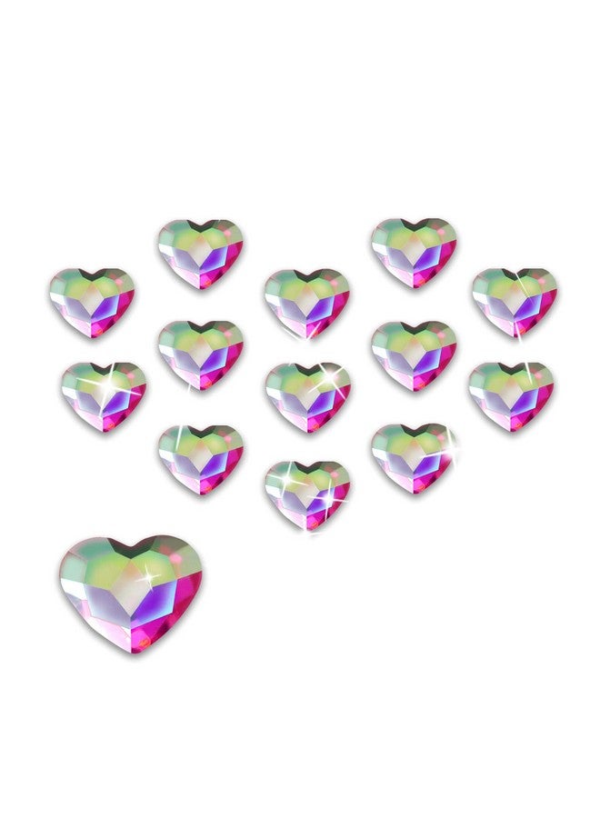 100Pcs Flatback Rhinestones Heartshaped Irridescent Face Gems Eye Gemstones Nail Charms For Crafts Ab Glass Crystals For Jewelry Making Eye Makeup 6Mm