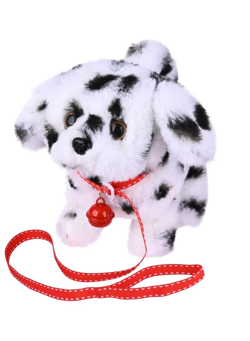 Plush Interactive Toy Electronic Pet Plush Golden Retriever Toy Puppy Electronic Interactive Pet Dog Can Walking Barking Tail Wagging Stretching Companion Animal for Kids (Dalmatians)