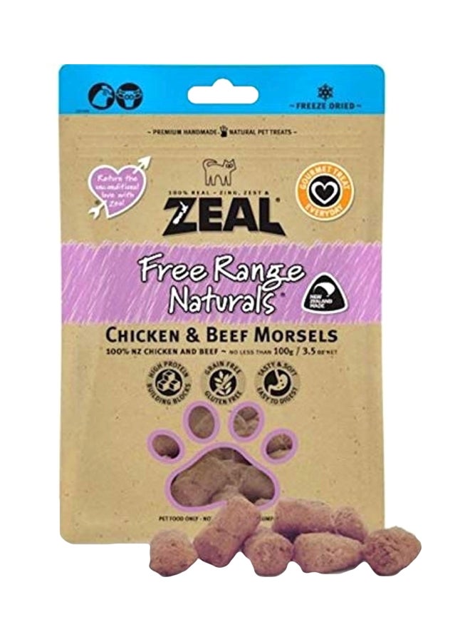 Free Range Naturals Chicken And Beef Morsels 100grams