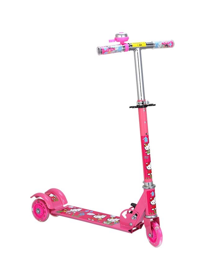 Foldable Kick Scooter With Bell Pink 69x59x25.5cm