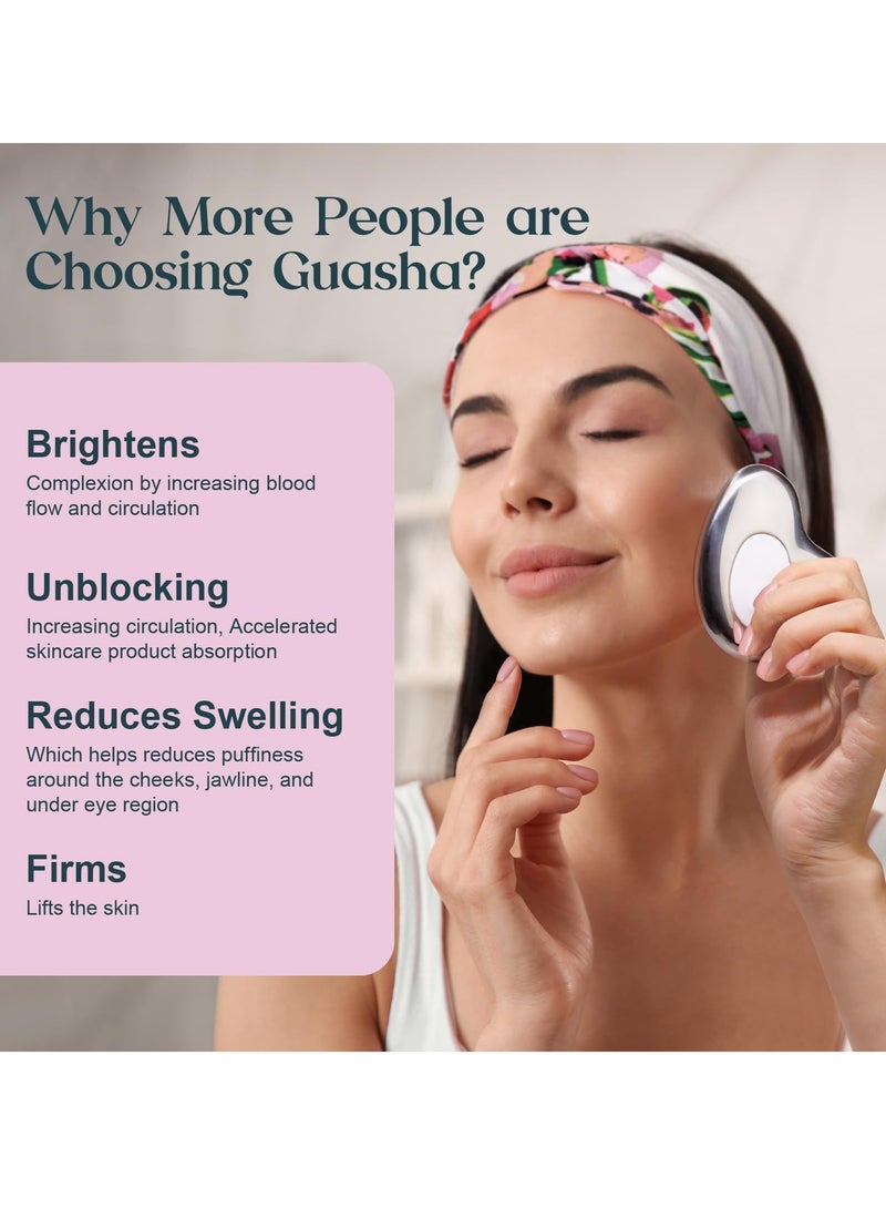 Upgraded Stainless Steel Gua Sha Facial Tools for Skin Care  Face and Eye Massage Cold Compress Stick Jawline Sculpting and Lymphatic Drainage Massager Anti-Aging Wrinkles and Face Lifting