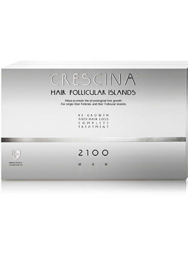 Crescina  Follicular Islands Re-Growth 2100 Hair-Loss Man Vials 20's