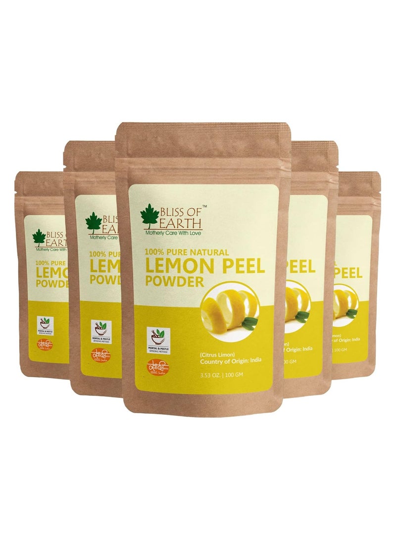Bliss of Earth 100% Pure Lemon Peel Powder 100g Pack of 5