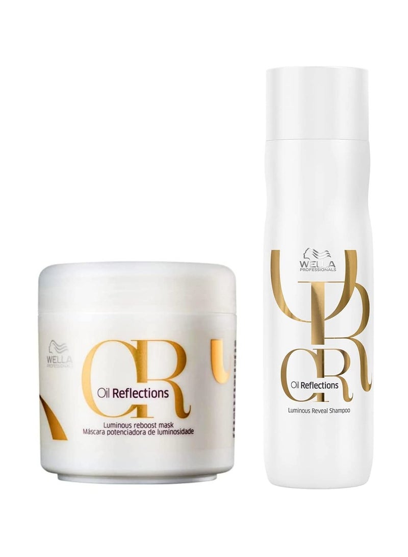 Wella Professionals Oil Reflections Reveal Shampoo 250 ml and Reebost Mask 150ml Pack Of 2