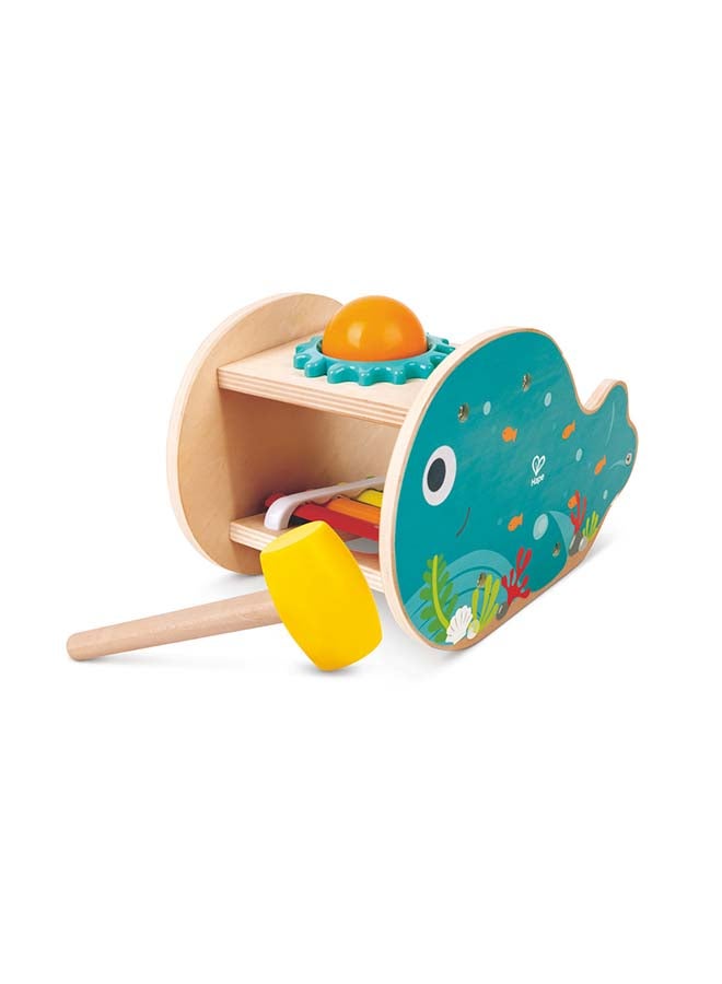 Wooden Musical Whale Tap Bench With Xylophone 3-Piece